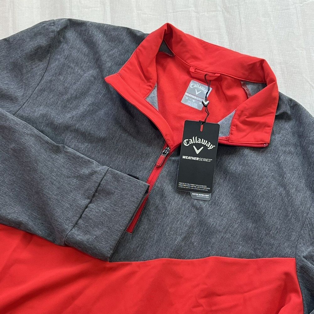 Callaway Swing Tech 1/4 Zip Golf Windbreaker Asphalt Heather Men's Medium NEW